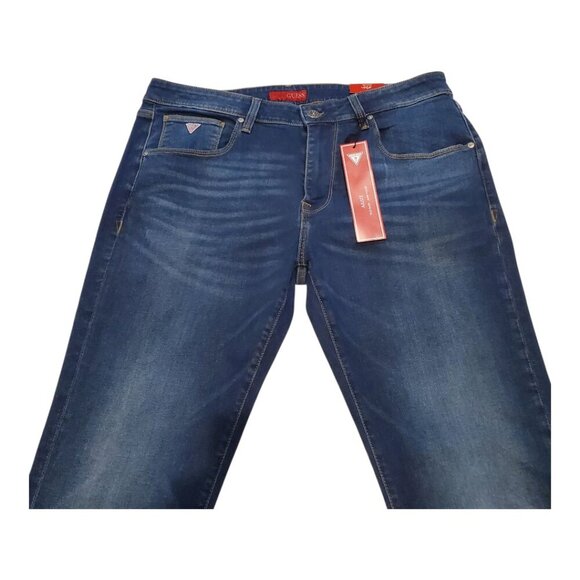 NWT GUESS SZ 38 x 30 Men's Vermont Slim Straight Distressed Stretch Jeans - Picture 2 of 16